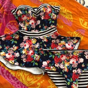Peplum style 2 piece tankini bikini size L